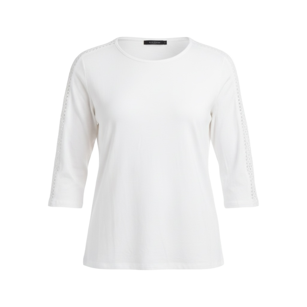 Moffi 3/4 Sleeve Top - White