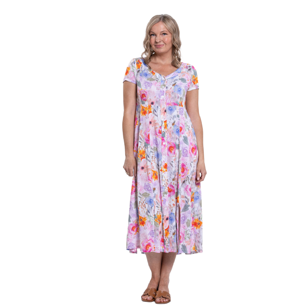 Blue Sky Morgan Dress - Pink Bouquet