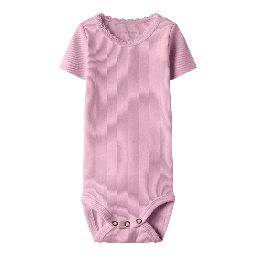 NI - Pink Ribbed Onsie
