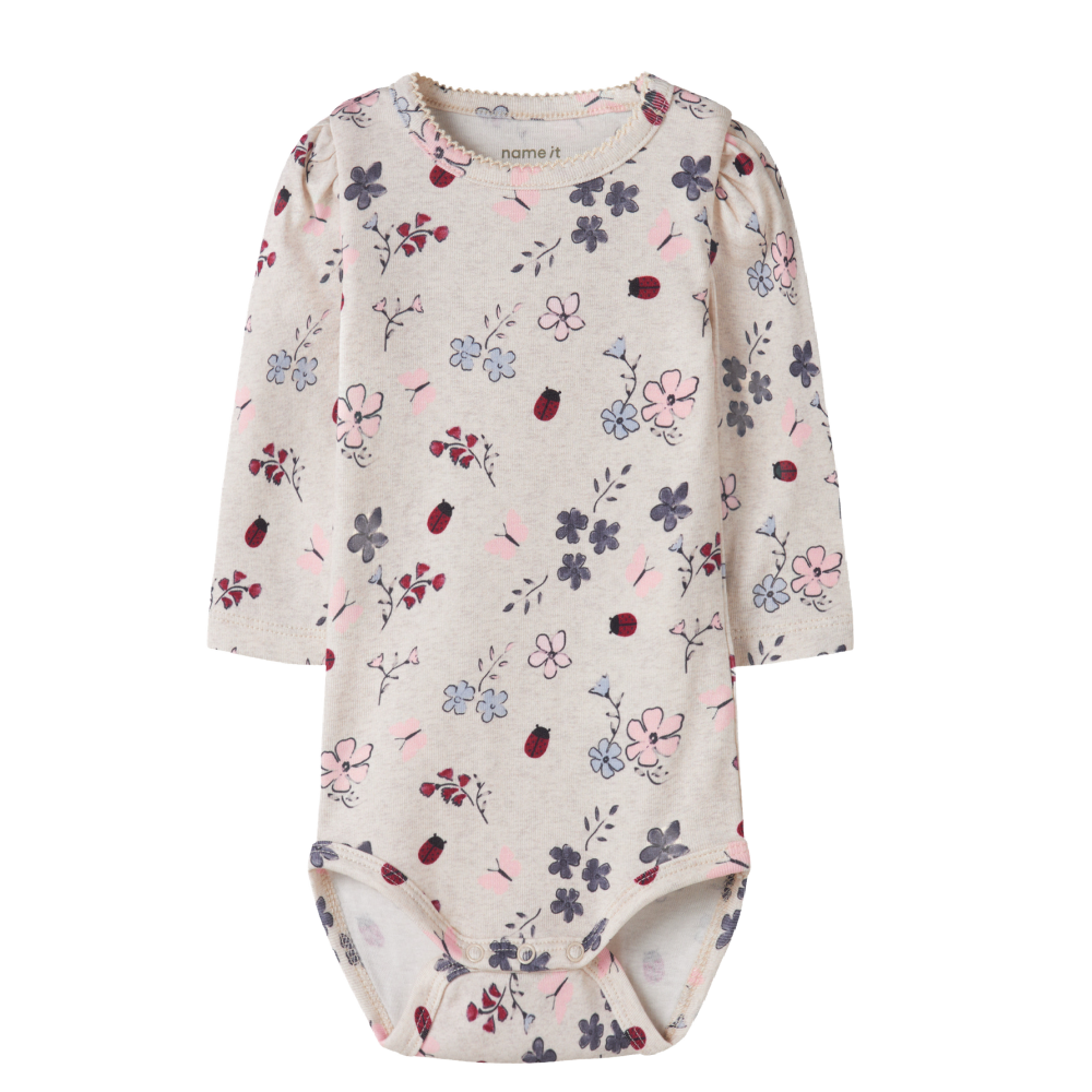 Name It Floral Onsie - Beige