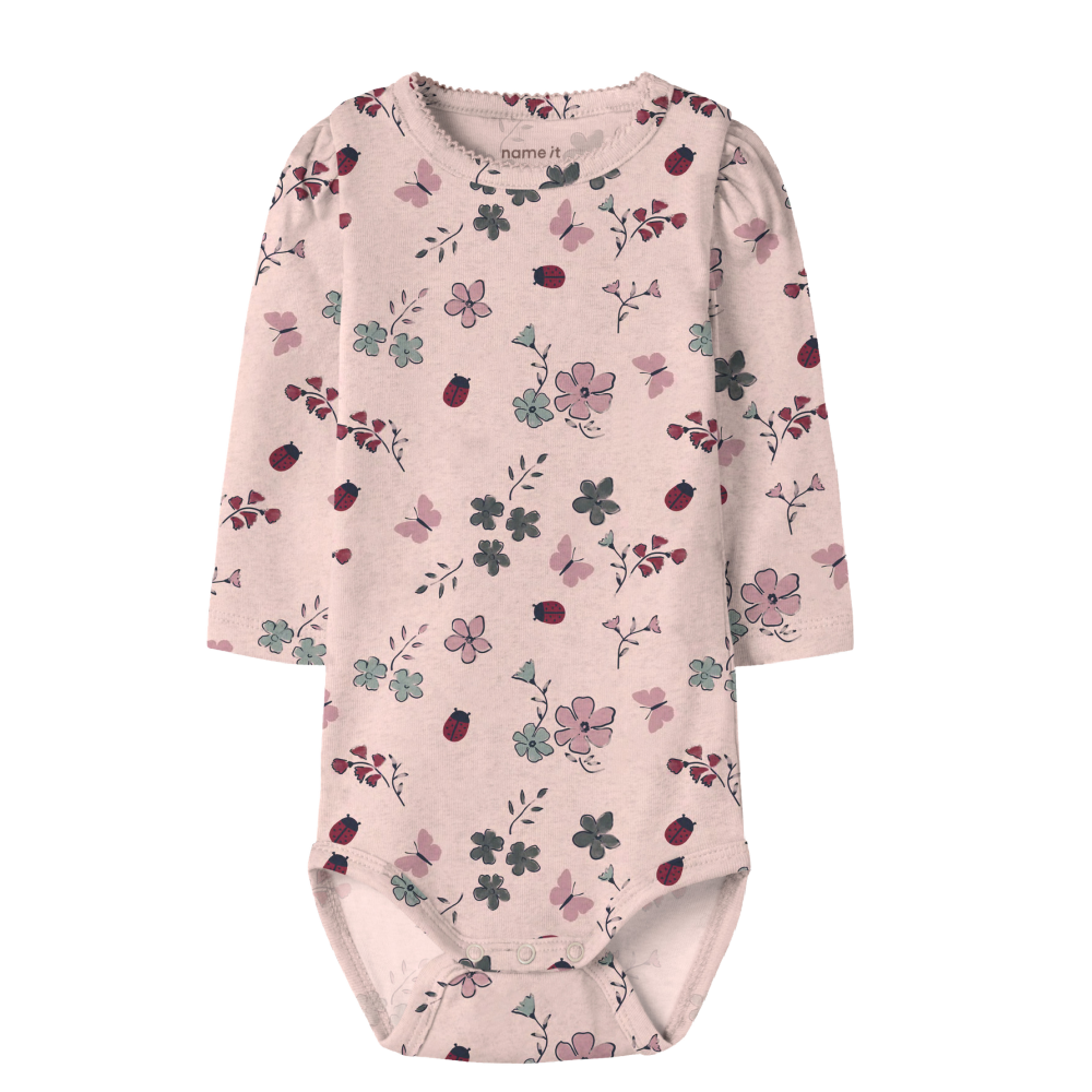Name It Floral Onsie - Pink