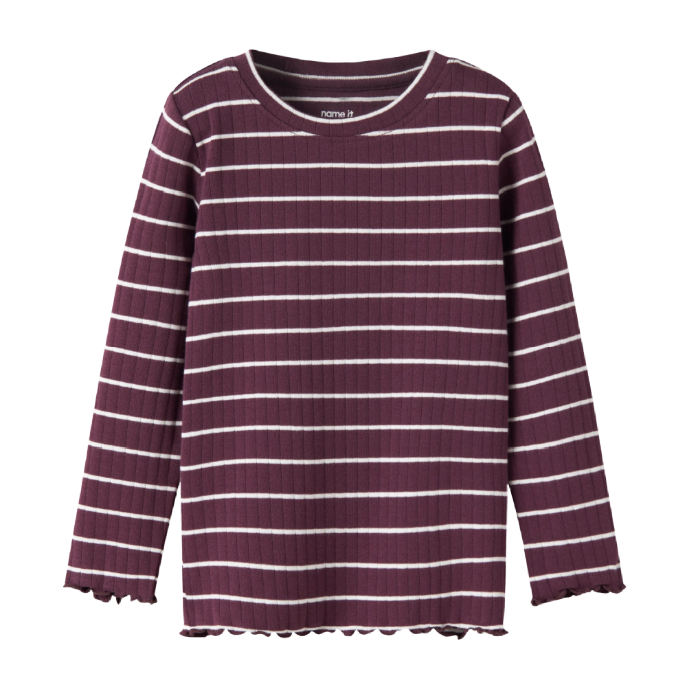 Name It Ribbed Stripe Shirt - Wine