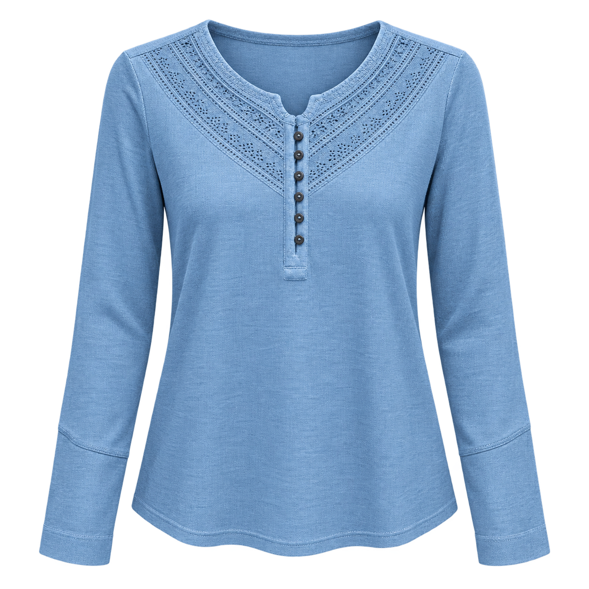 Old Ranch Ivycroft Henley Top - Faded Denim