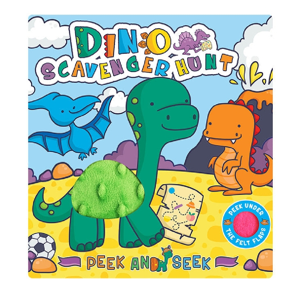 Peek and Seek Dino Scavenger Hunt Sensory Touch and Feel Book - Battleford Boutique