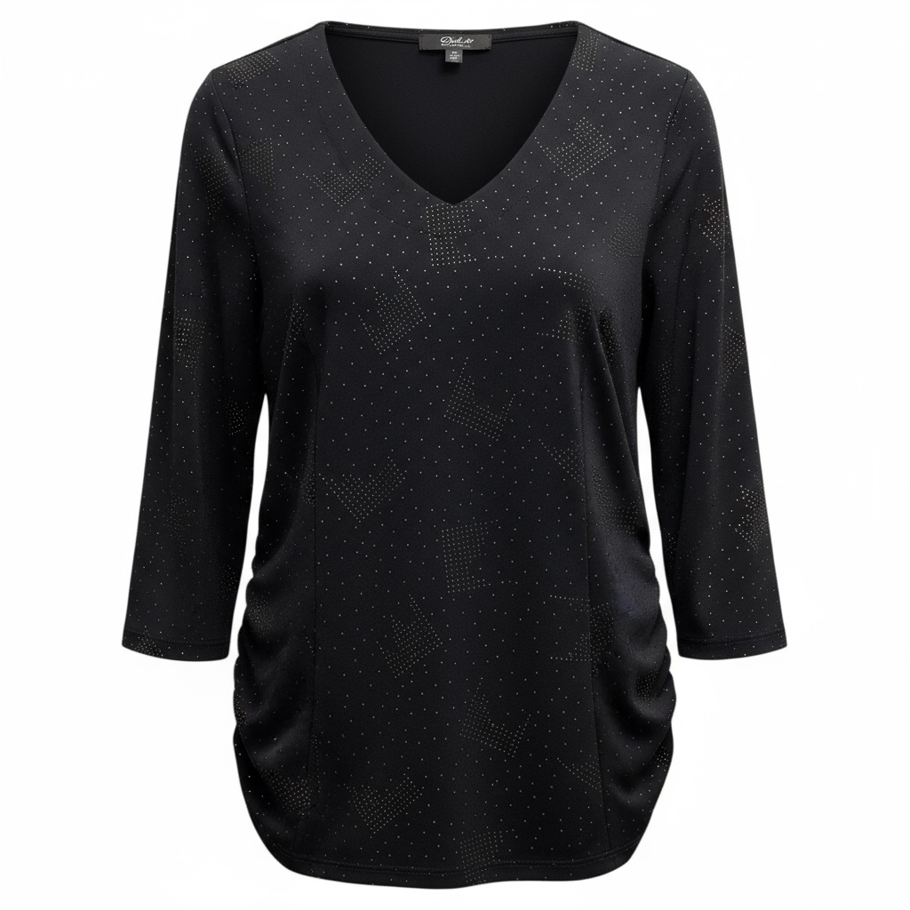 Devia Black V-Neck Blouse