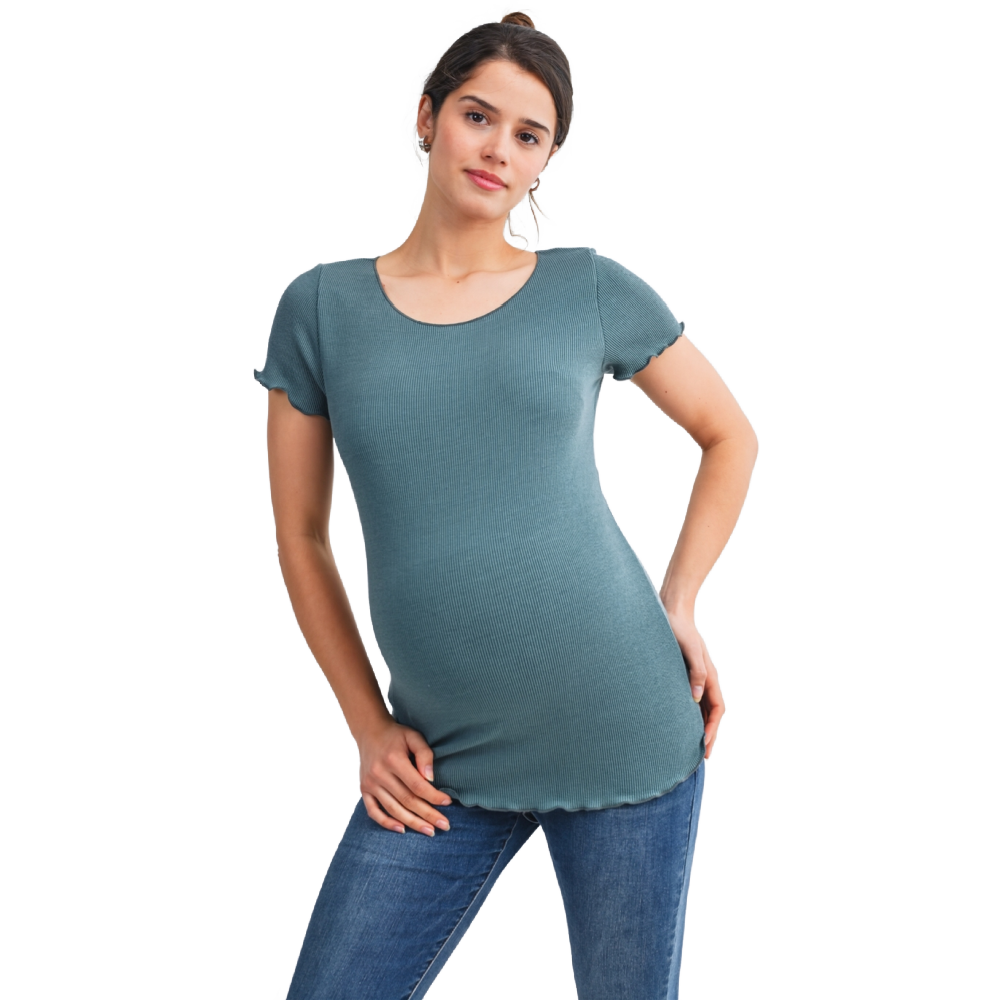 Hello Miz Ribbed Maternity Top - Jade