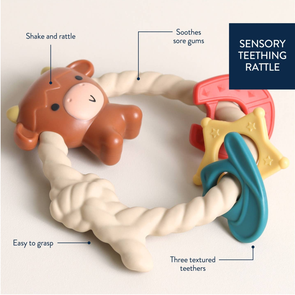 Ritzy Rattle Silicone Teether- Highland Cow