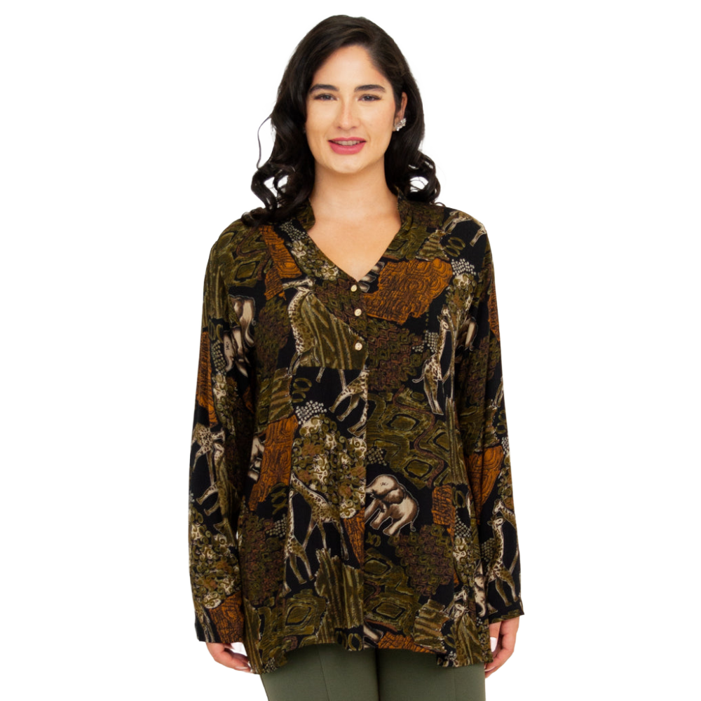 Blue Sky Shirley Top - Elephant