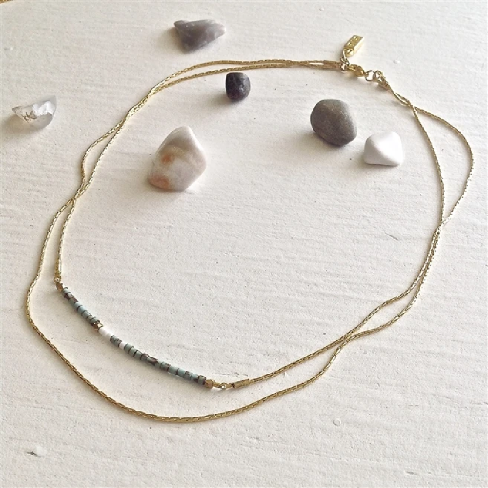 Thomson Heishi Bead Double Strand Necklace - Turquoise