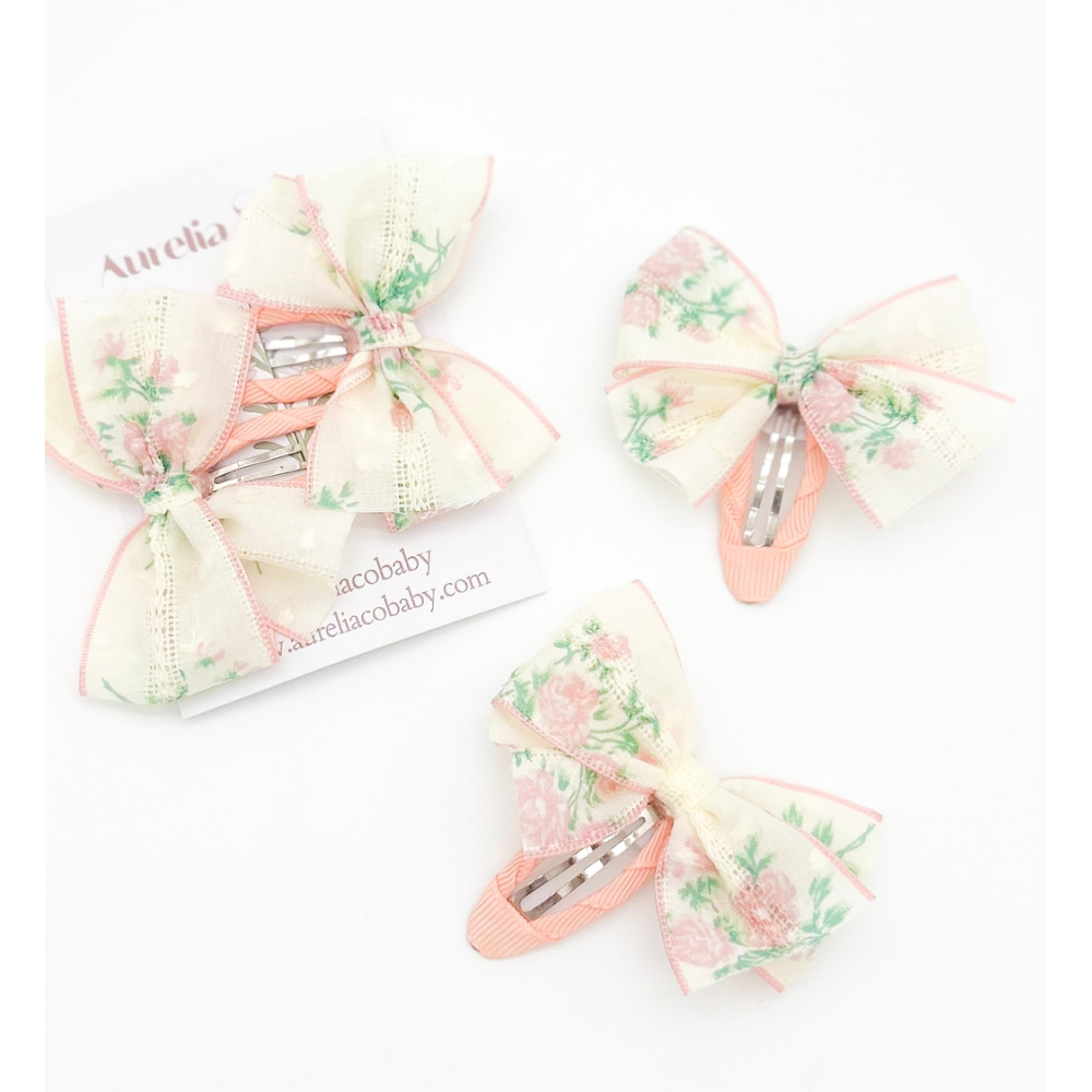 Aurelia Floral Hair Ribbon Barette