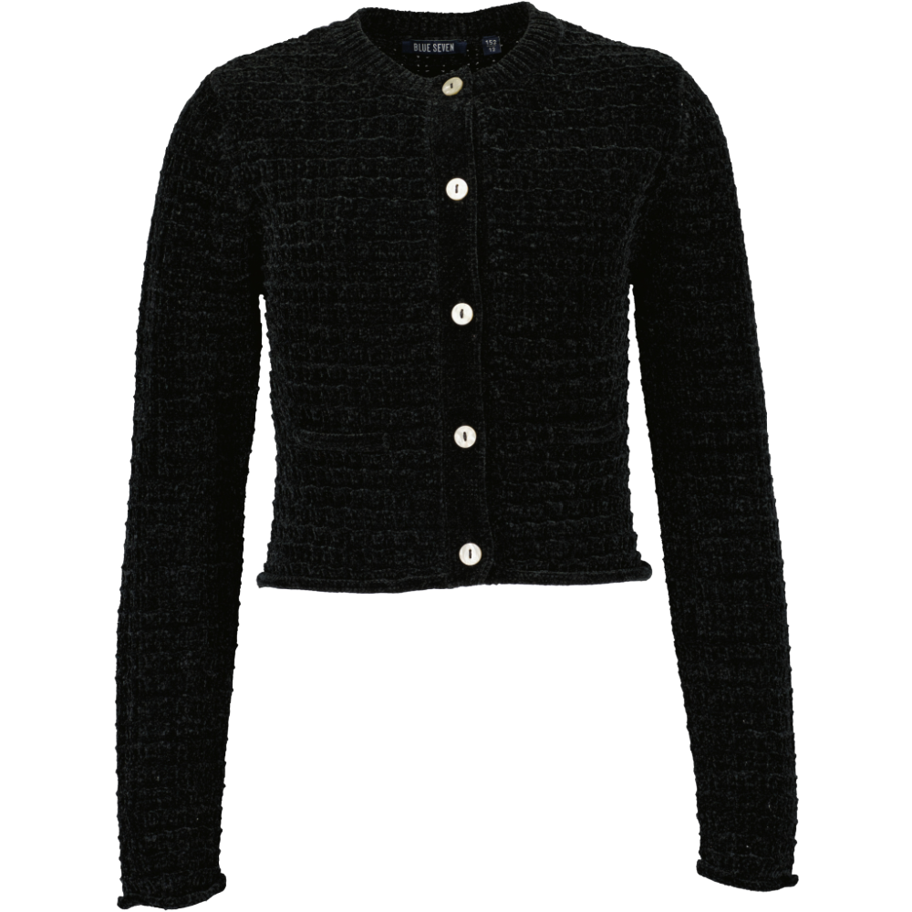 Blue 7 Black Chenille Cardigan
