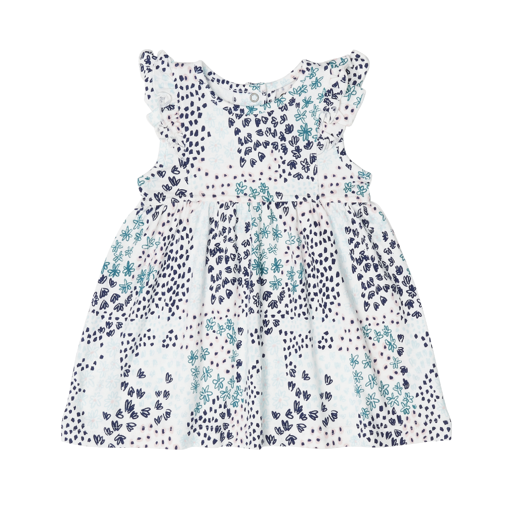 Coccoli Dress - Blue Flowers & Dots - Battleford Boutique