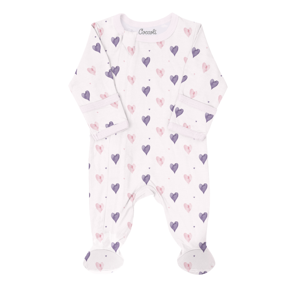 Coccoli Sleeper - Hearts on Light Pink