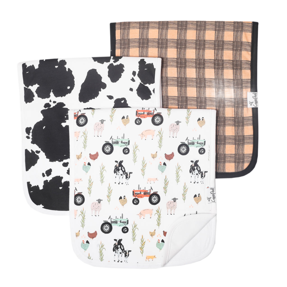Copper Pearl Burp Cloths - Jo