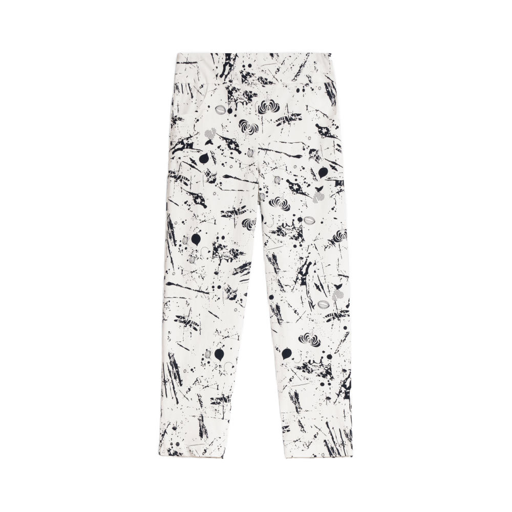 Devia White & Navy Abstract Pant