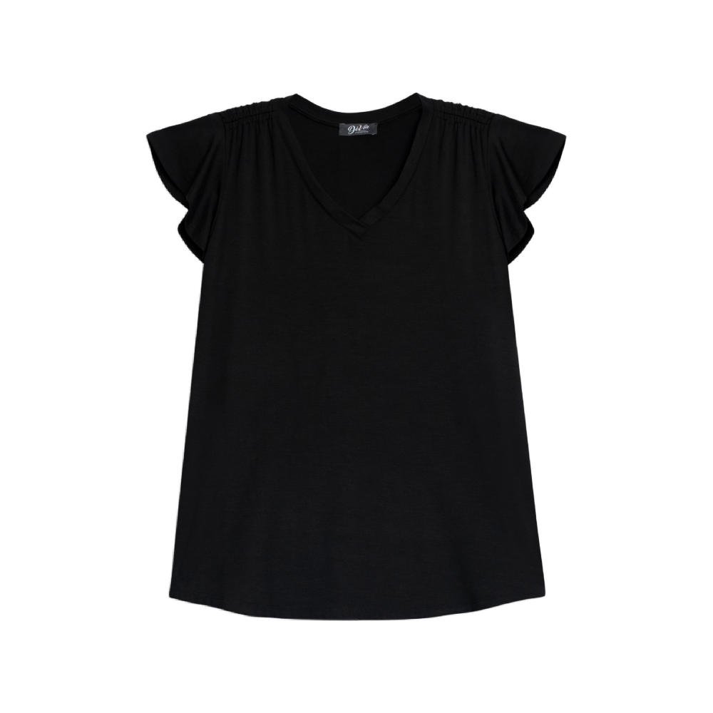 Devia V-Neck Tee - Black