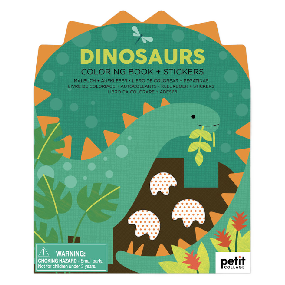 Coloring Book with Stickers Dinosaurs