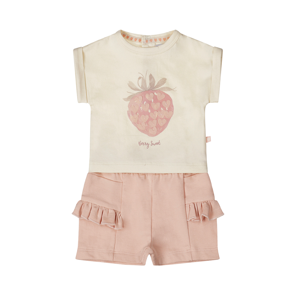 Dirkje Tee & Shorts Set - Strawberry