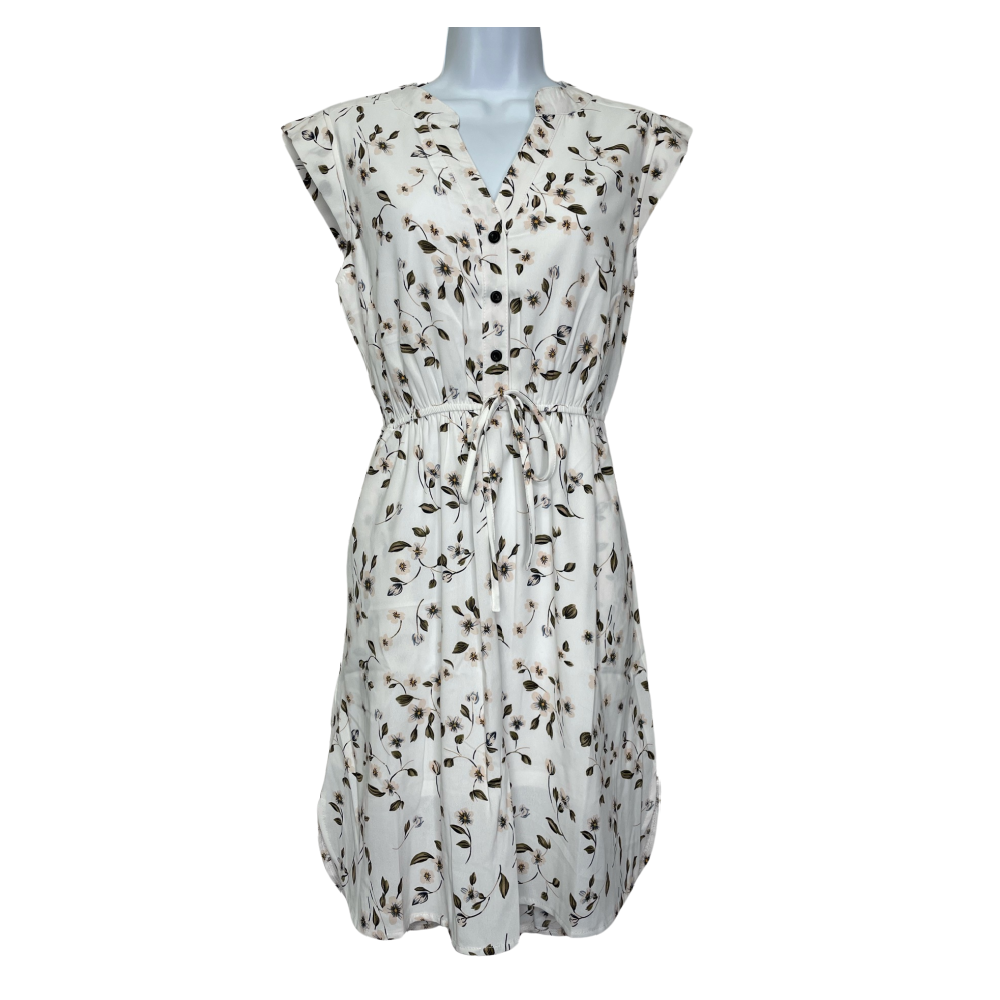 Enkay Dress White Floral - Battleford Boutique