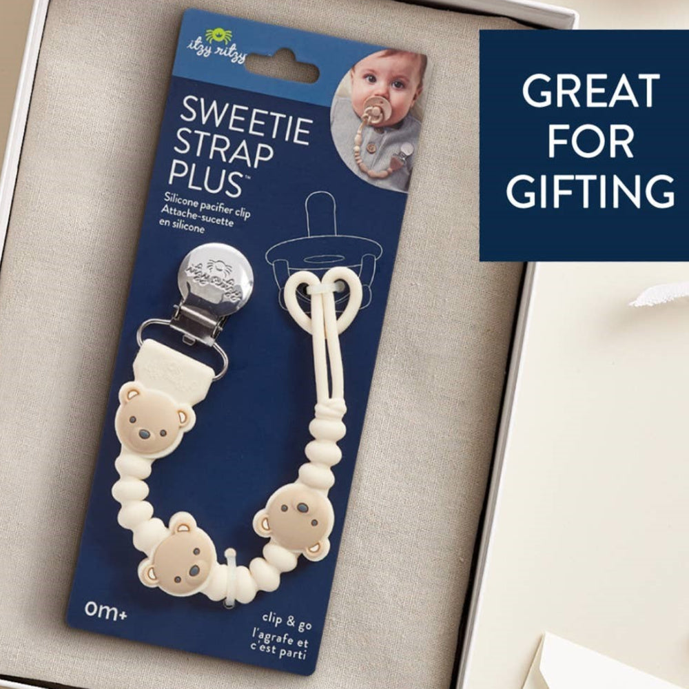 Itzy Beaded Pacifier Strap- Bear
