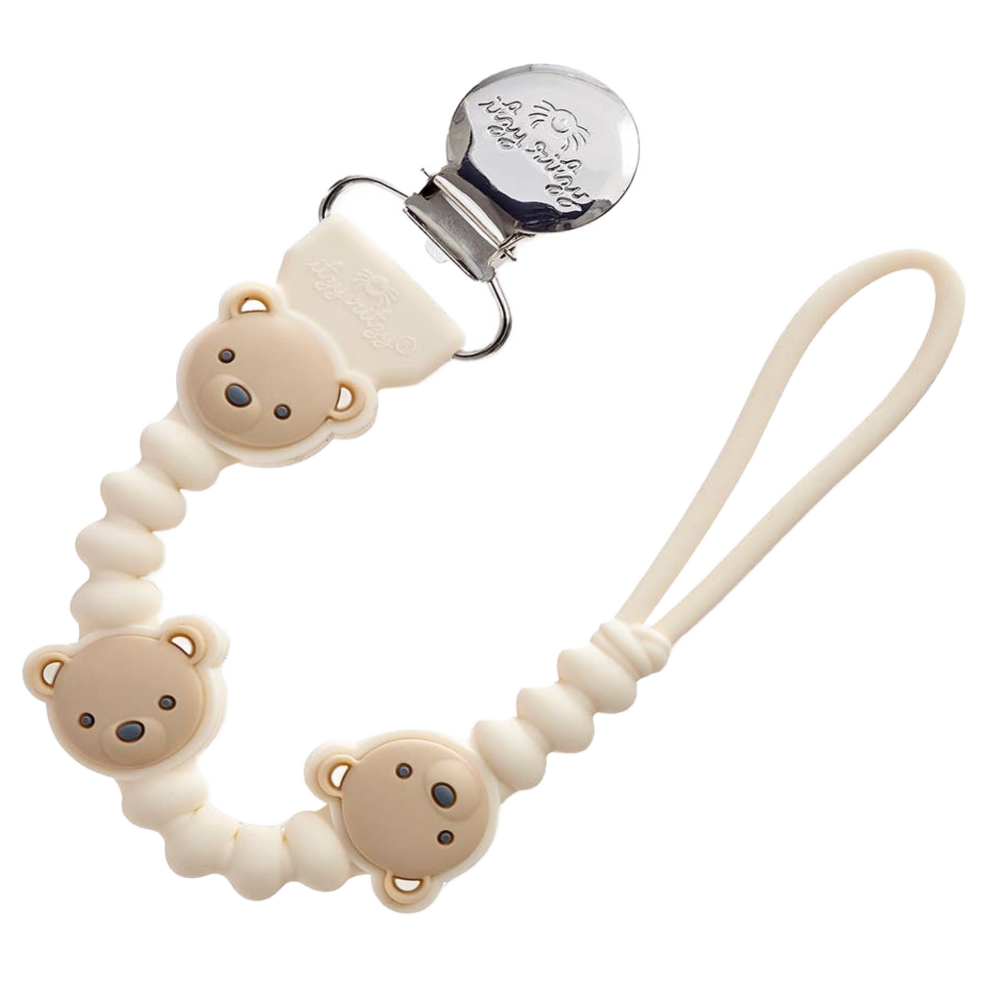 Itzy Beaded Pacifier Strap- Bear
