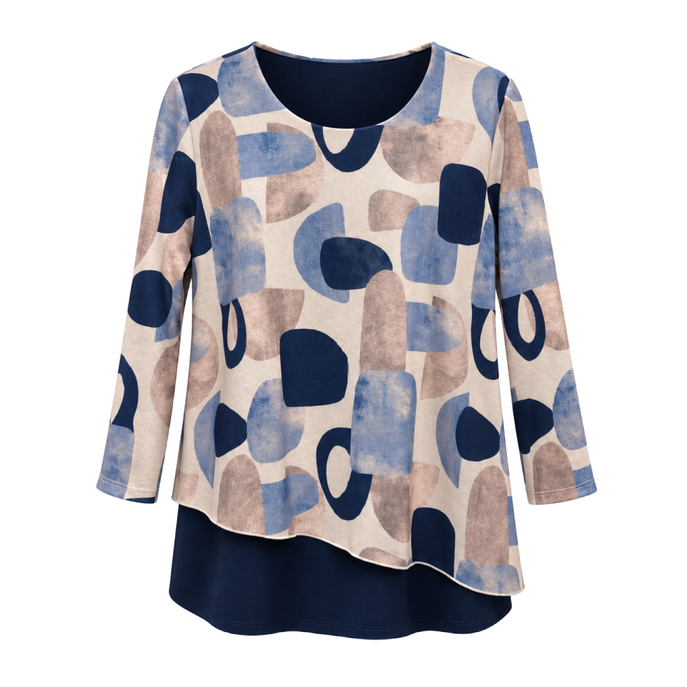 Julia Top - Blue Abstract
