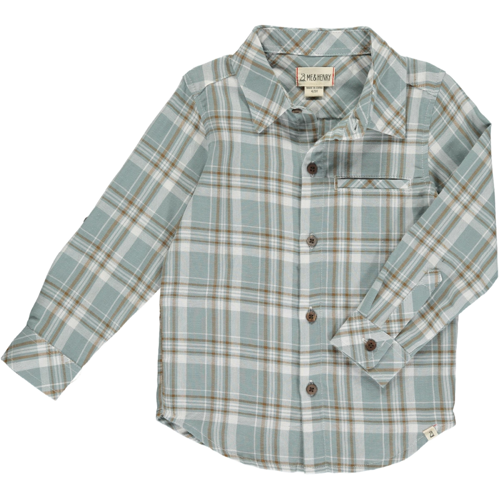 Me & Henry Dress Shirt - Blue White Plaid