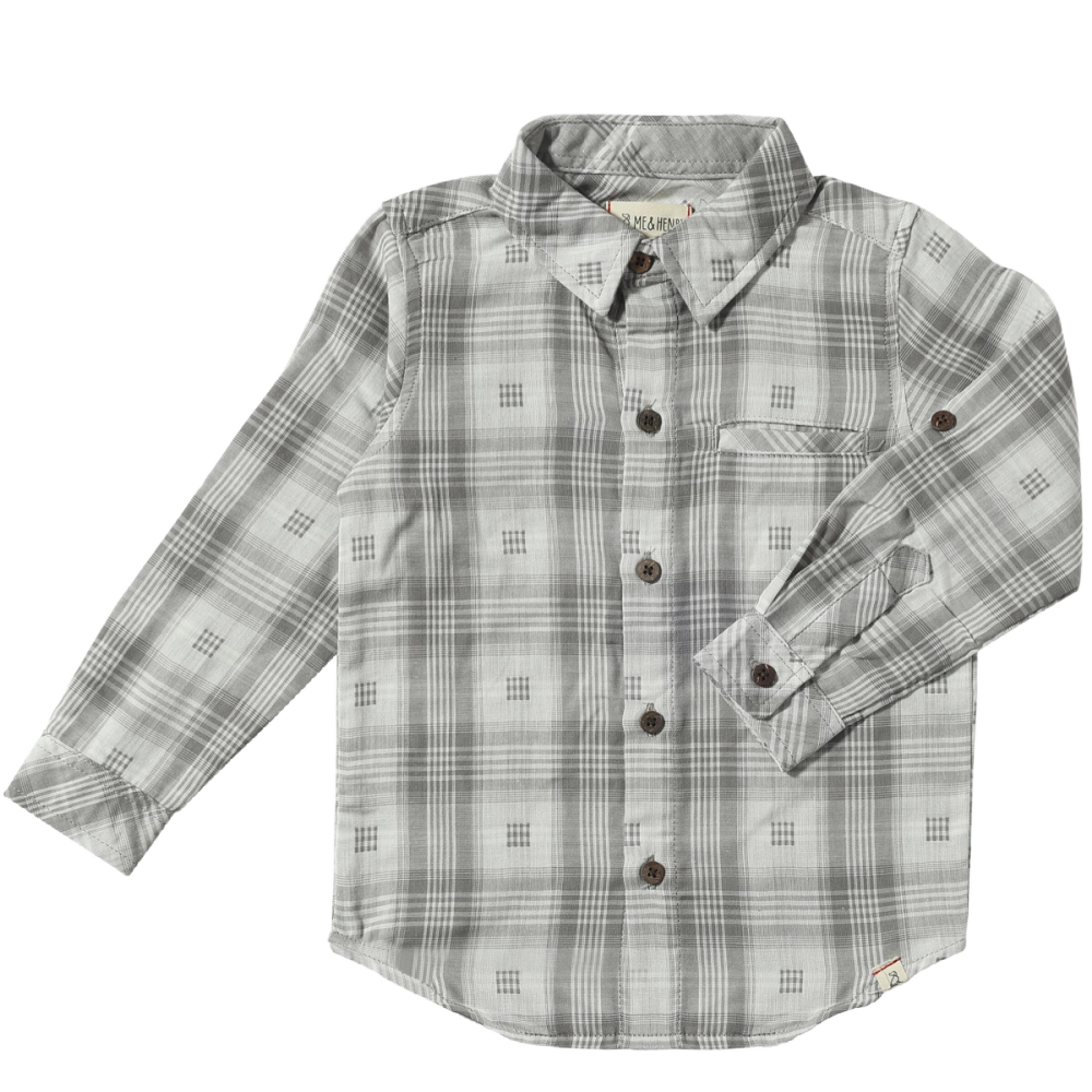 Me & Henry Dress Shirt - Grey Square