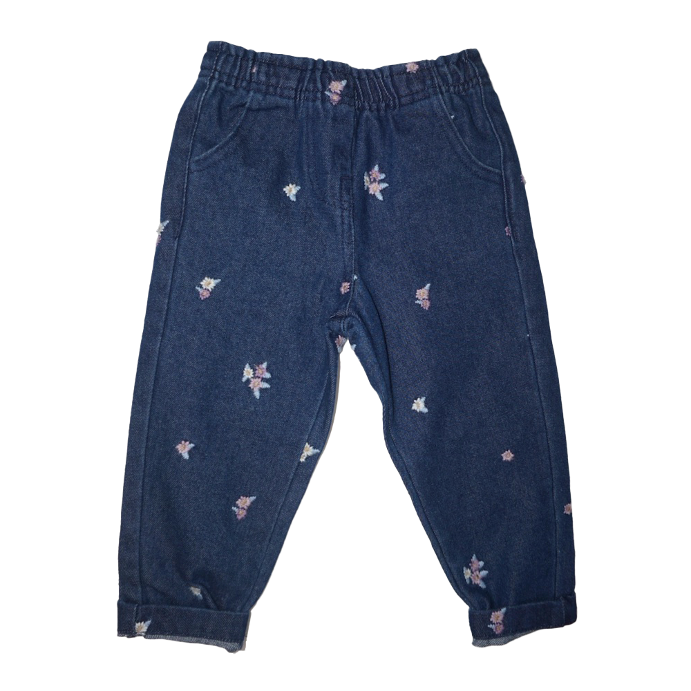 MID Pants - Blue with Flowers - Battleford Boutique