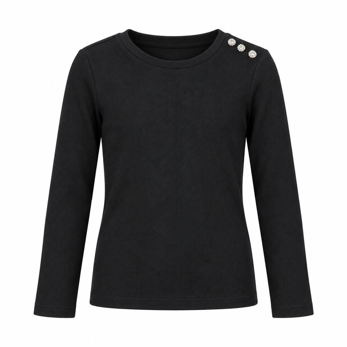MID Fancy Black Rib Top