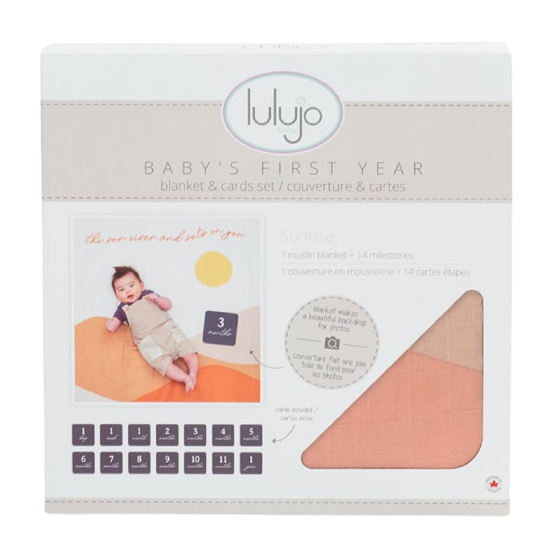 Lulujo Milestone Blanket - Sunrise - Battleford Boutique