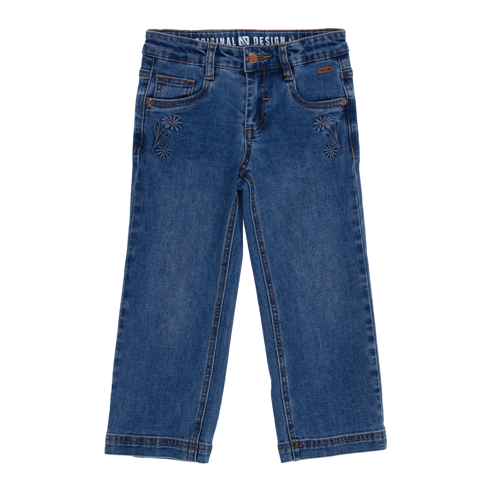 Nano Girls Jeans with Floral Embroidery