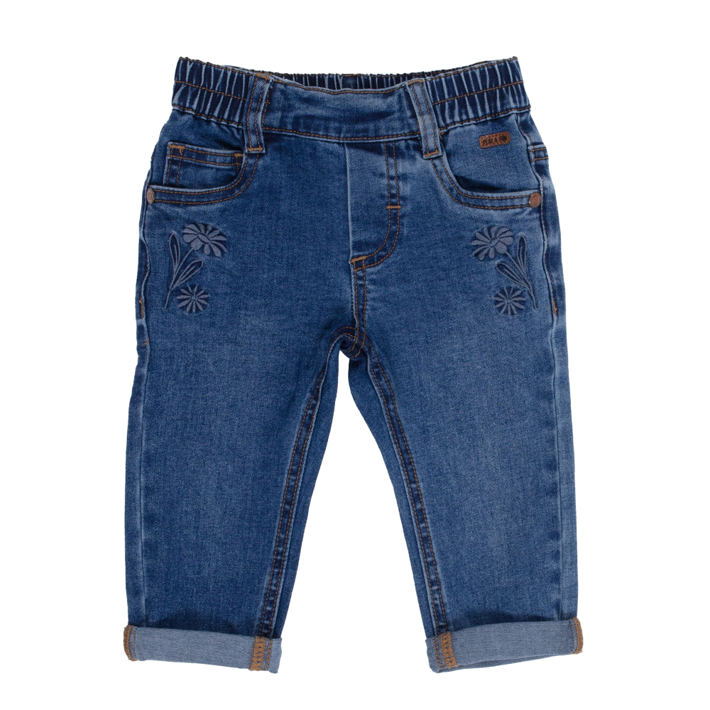 Nano Jeans with Floral Embroidery