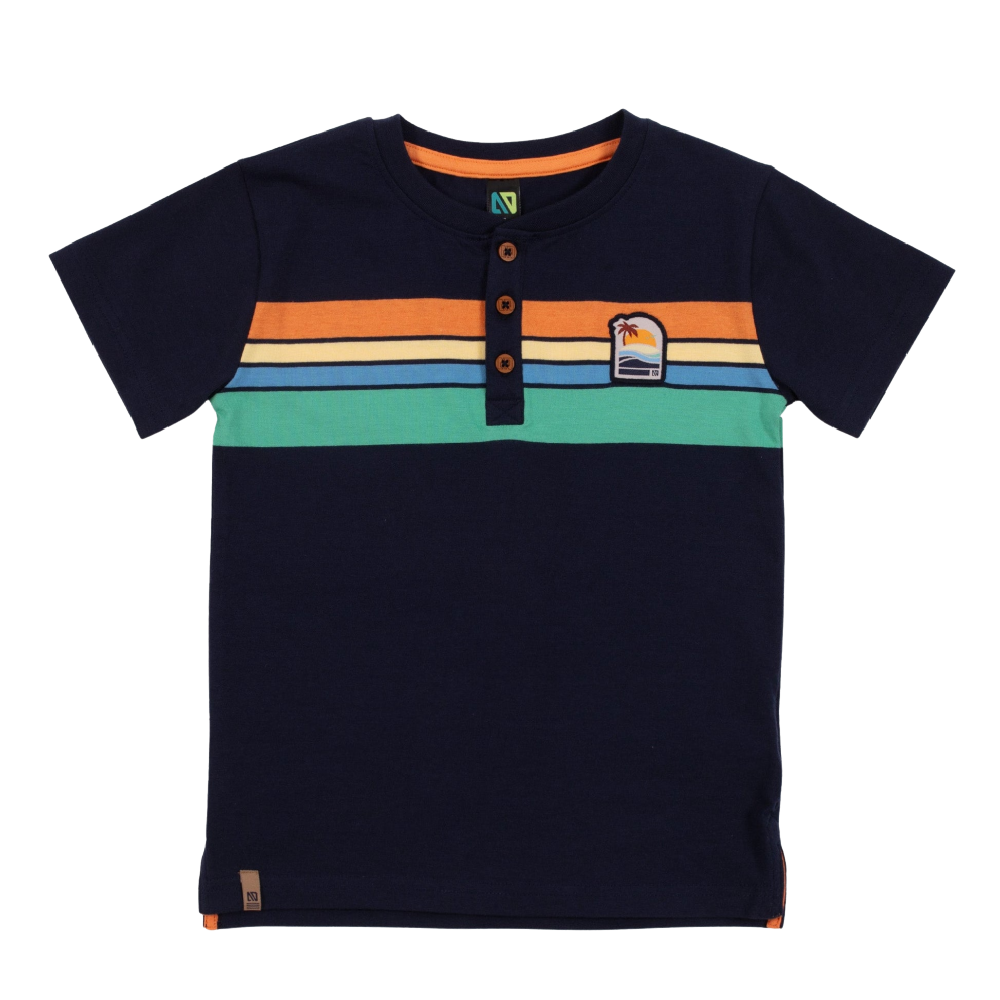 Nano Tee Navy with Stripes - Battleford Boutique