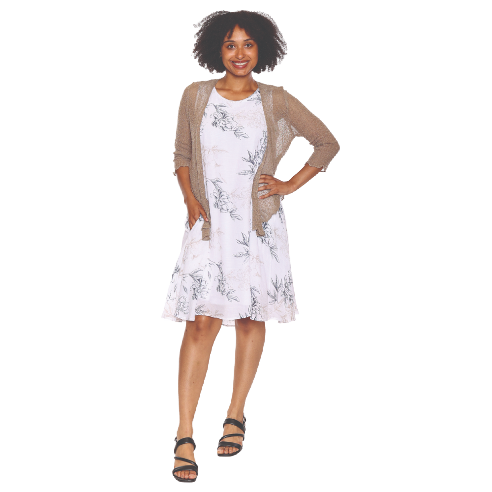 Papa Fashions White Linen Dress