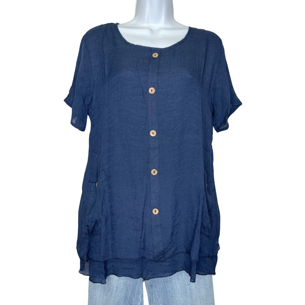 Papa Fashions Top - Navy - Battleford Boutique