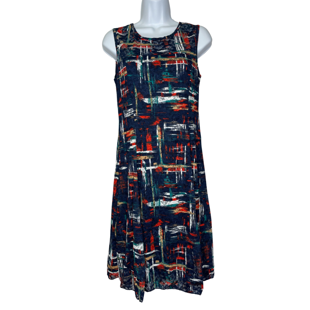 Papa Fashions Dress - Abstract Navy - Battleford Boutique