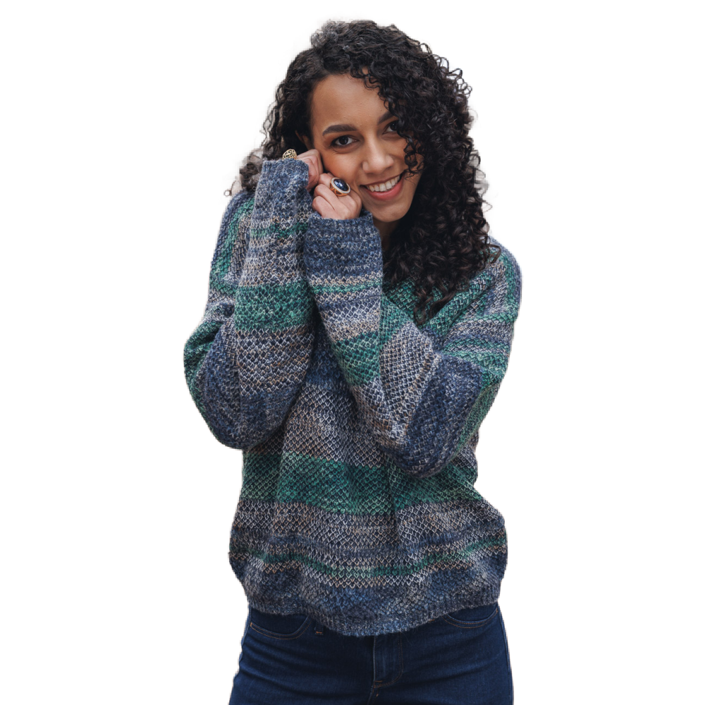 Papillon Green/Blue Knit Sweater