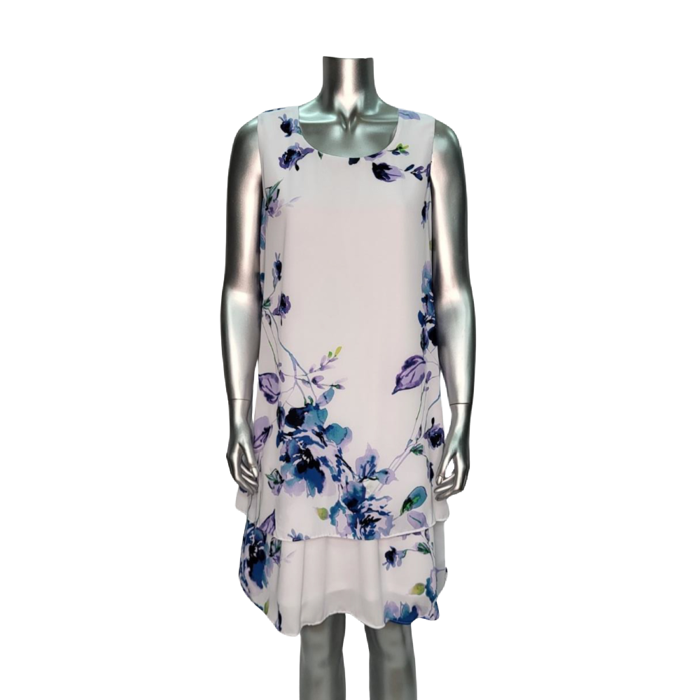 Rodan Dress - White & Purple Floral - Battleford Boutique