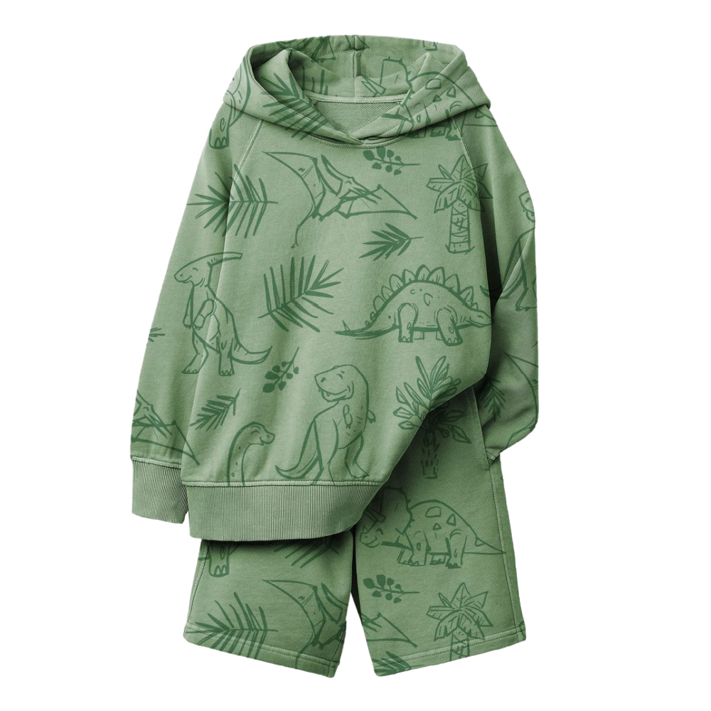 SBS268559-Tb - Green hoodie+short set