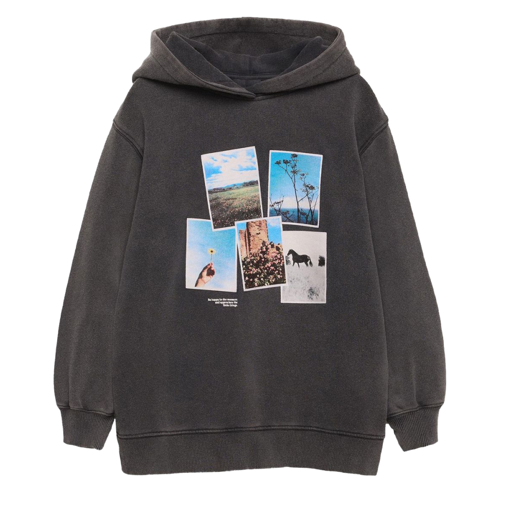 Silver Popover Washed Hoodie