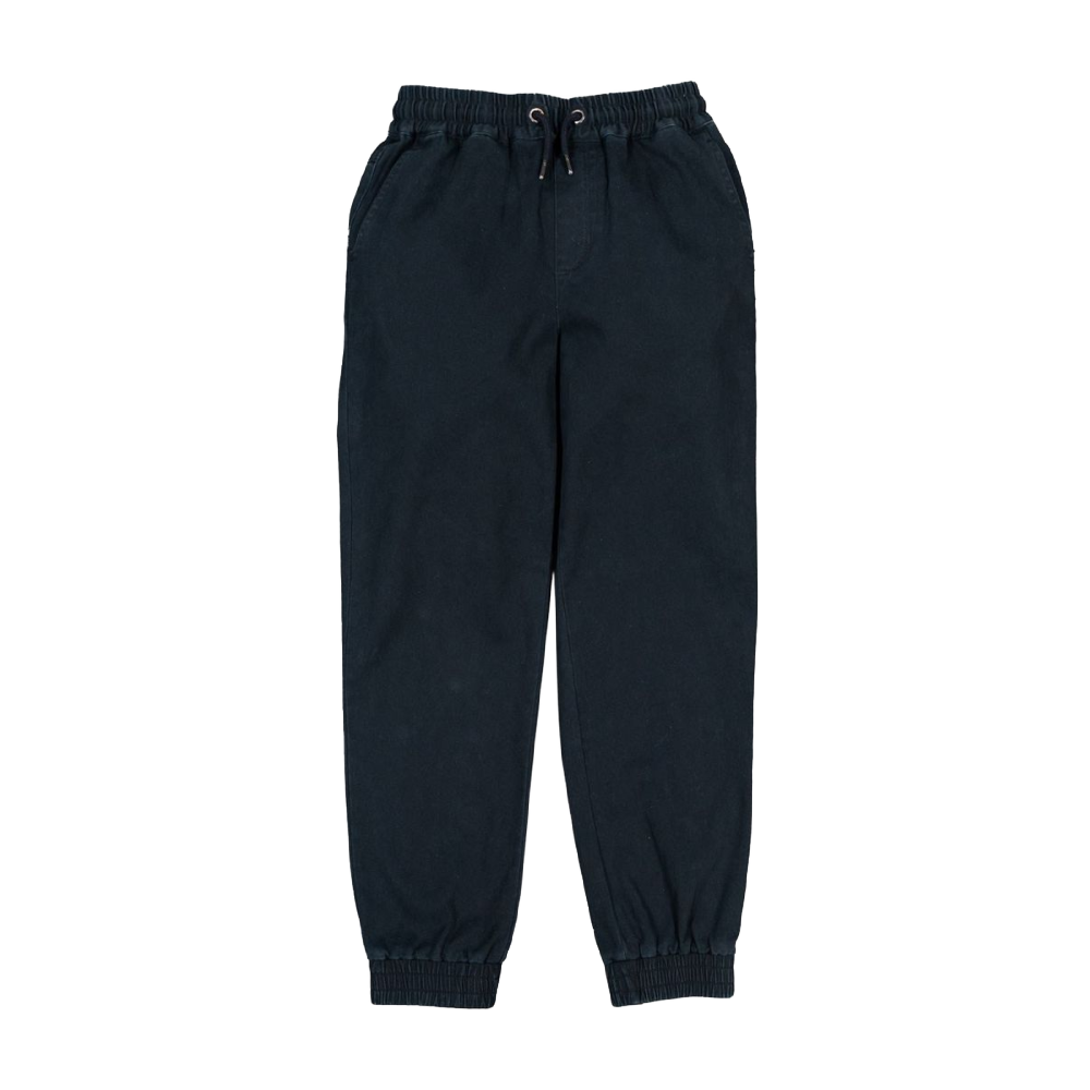 Silver Pull-On Twill Pants - Black