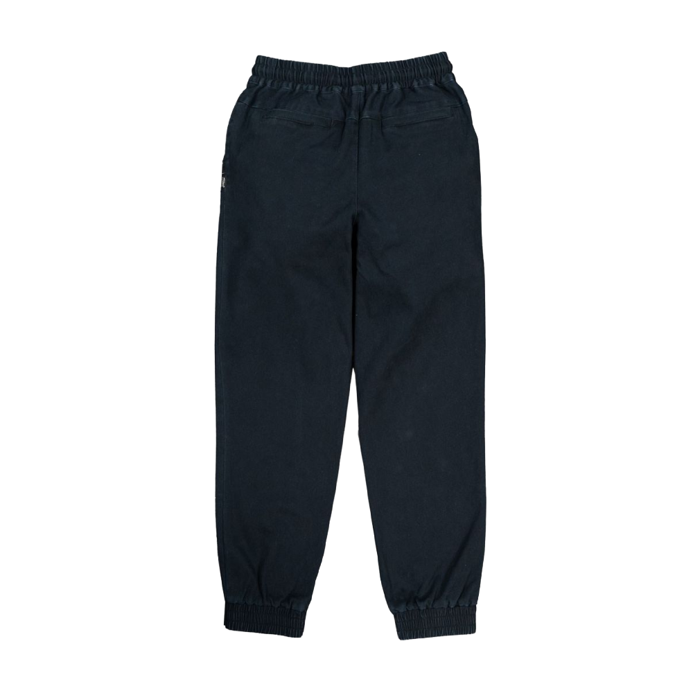 Silver Pull-On Twill Pants - Black
