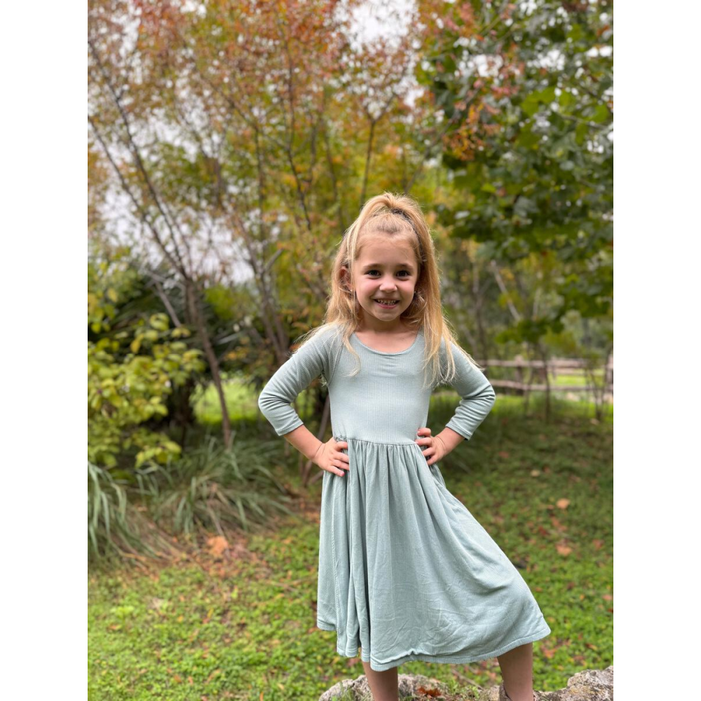 Vignette Teagan Reversible Dress Sage/Pine - Battleford Boutique