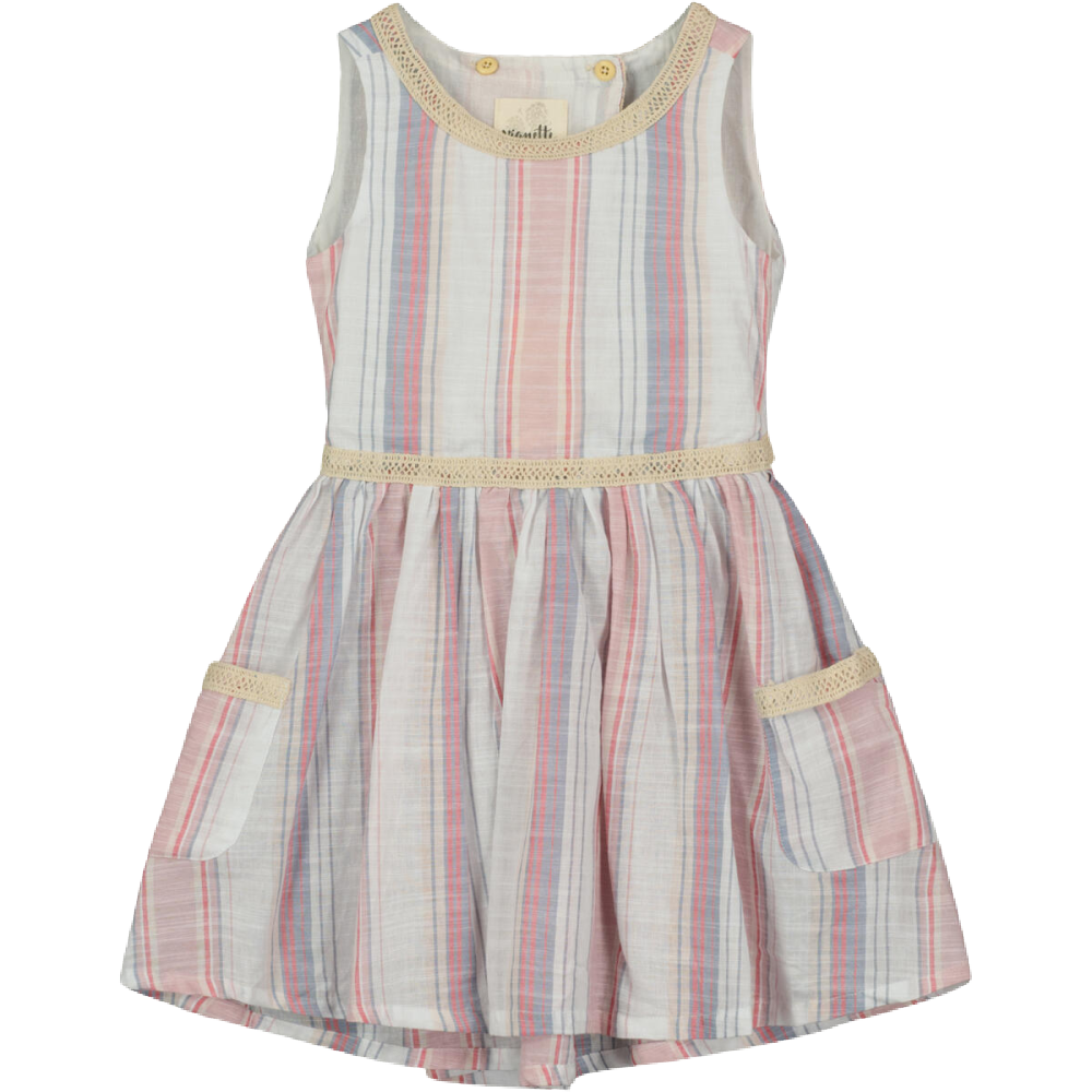 Vignette Nina Dress Multi Stripe - Battleford Boutique