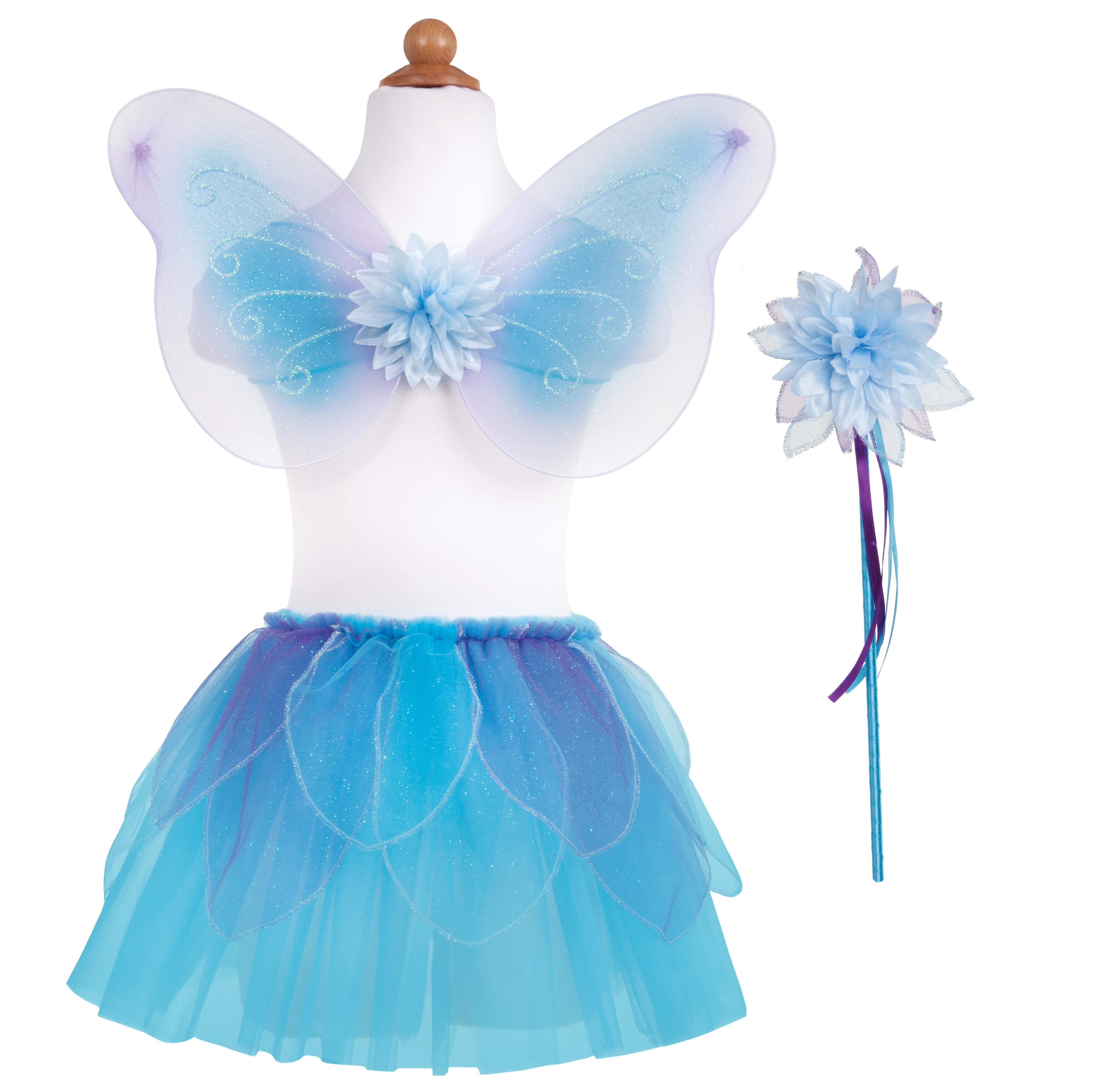 Great Pretenders - Fancy Flutter Skirt/Wings/Wand Blue - Battleford Boutique