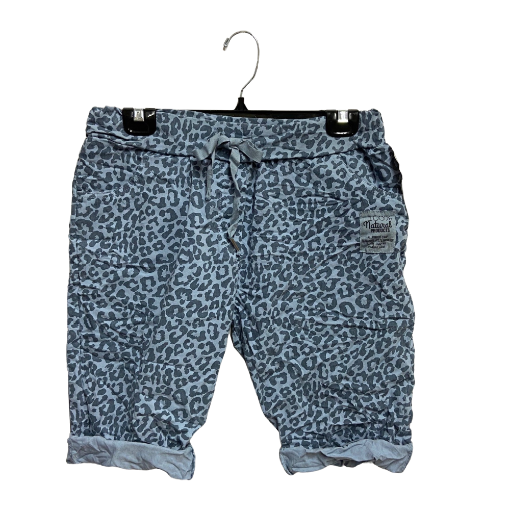 Look Mode Cheetah Print Shorts - Blue