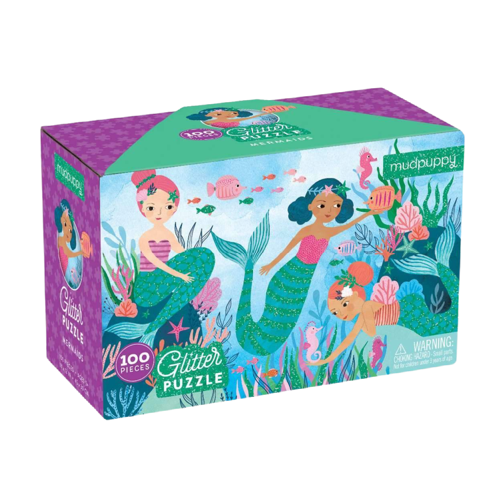 Mudpuppy 100 Pce Puzzle - Glitter Mermaids
