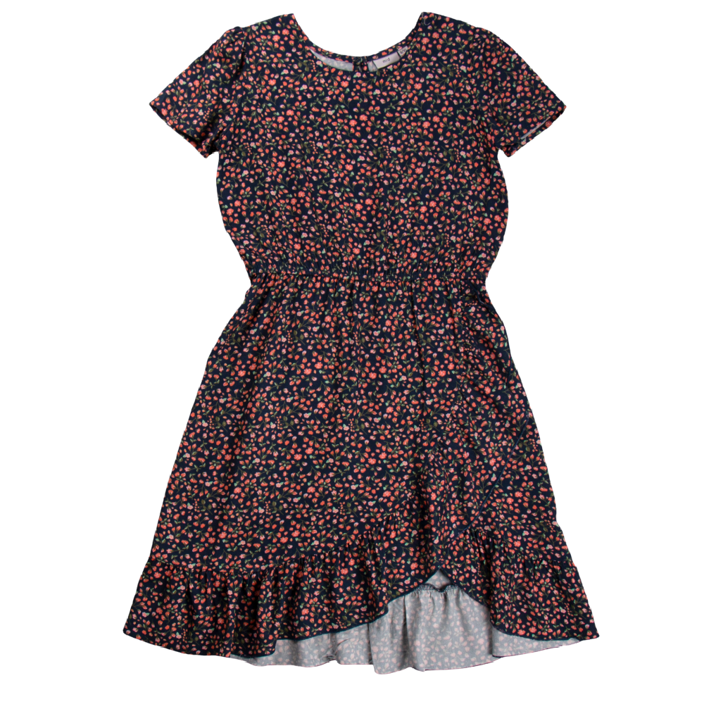 MID Dress - Navy Dress with Vibrant Floral