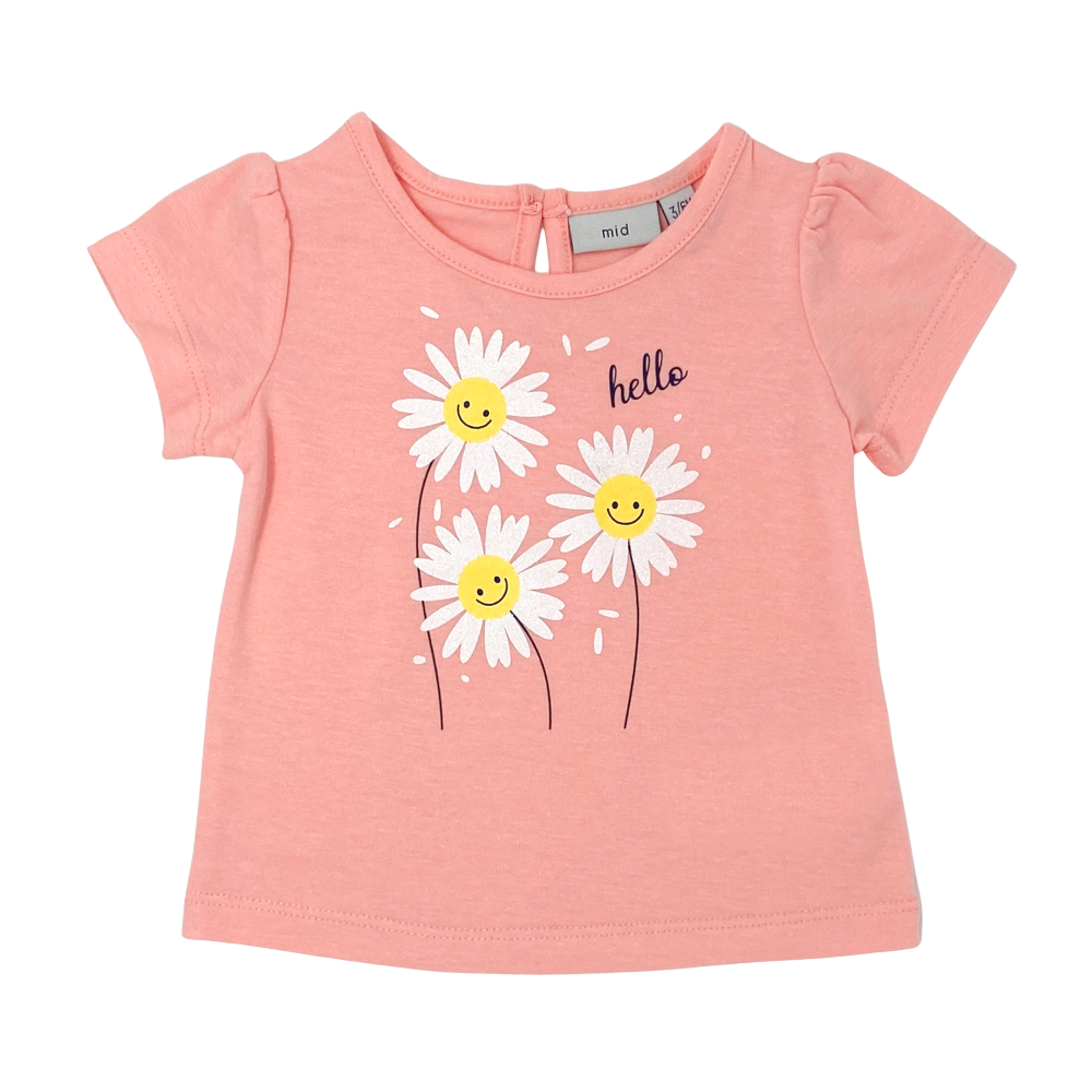 MID Tee - Light Pink with Sparkle Daisies - Battleford Boutique